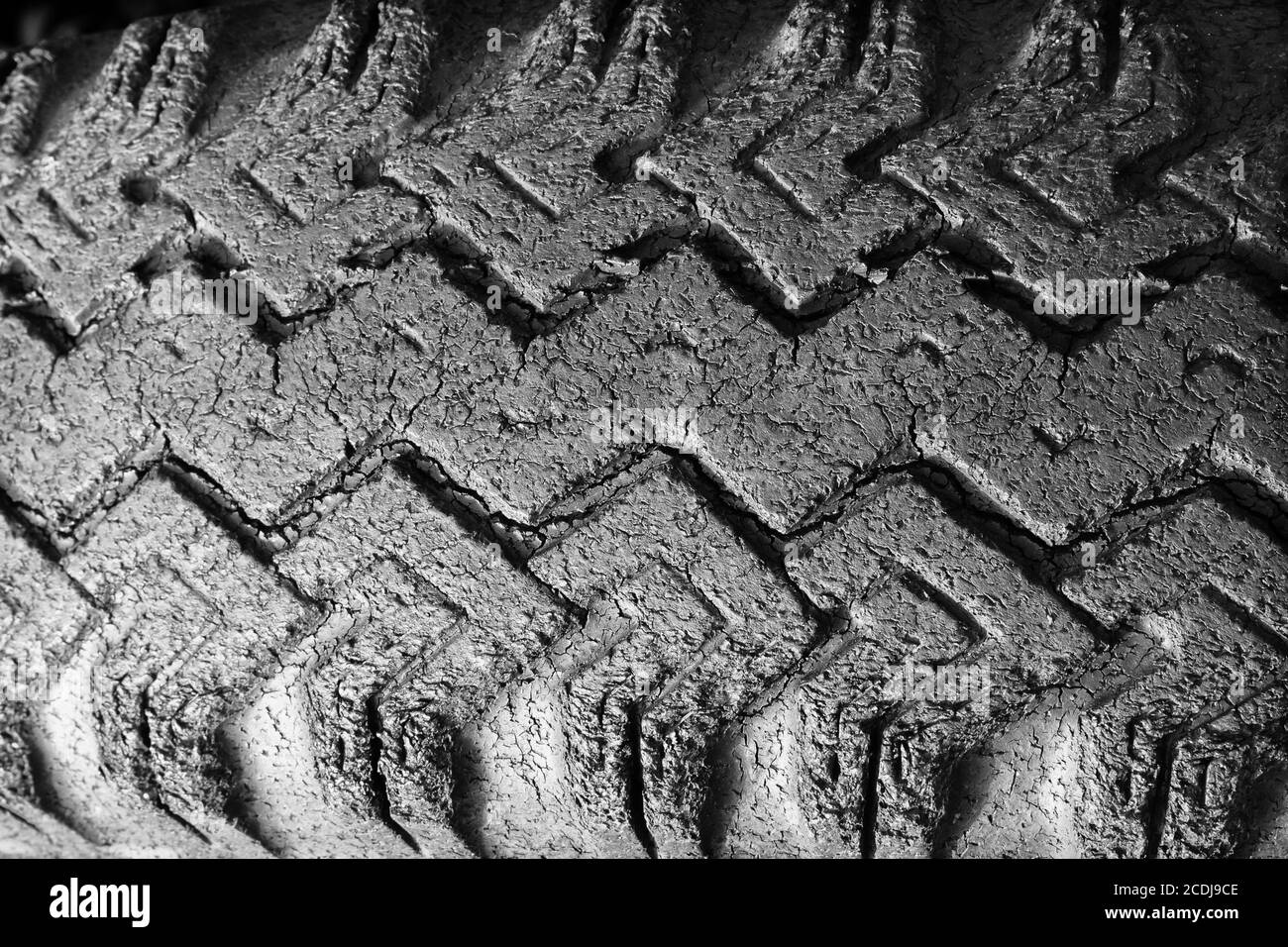 Badly Cracked Tire Tread Stock Photo Alamy