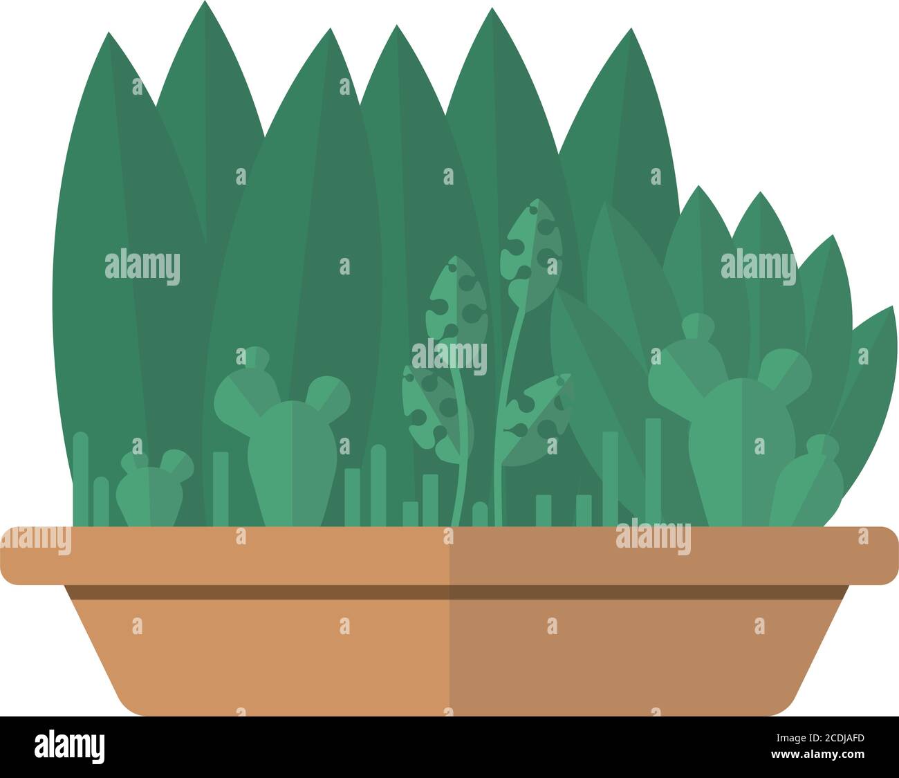 Plants collection set vector illustration, flat style Stock Vector