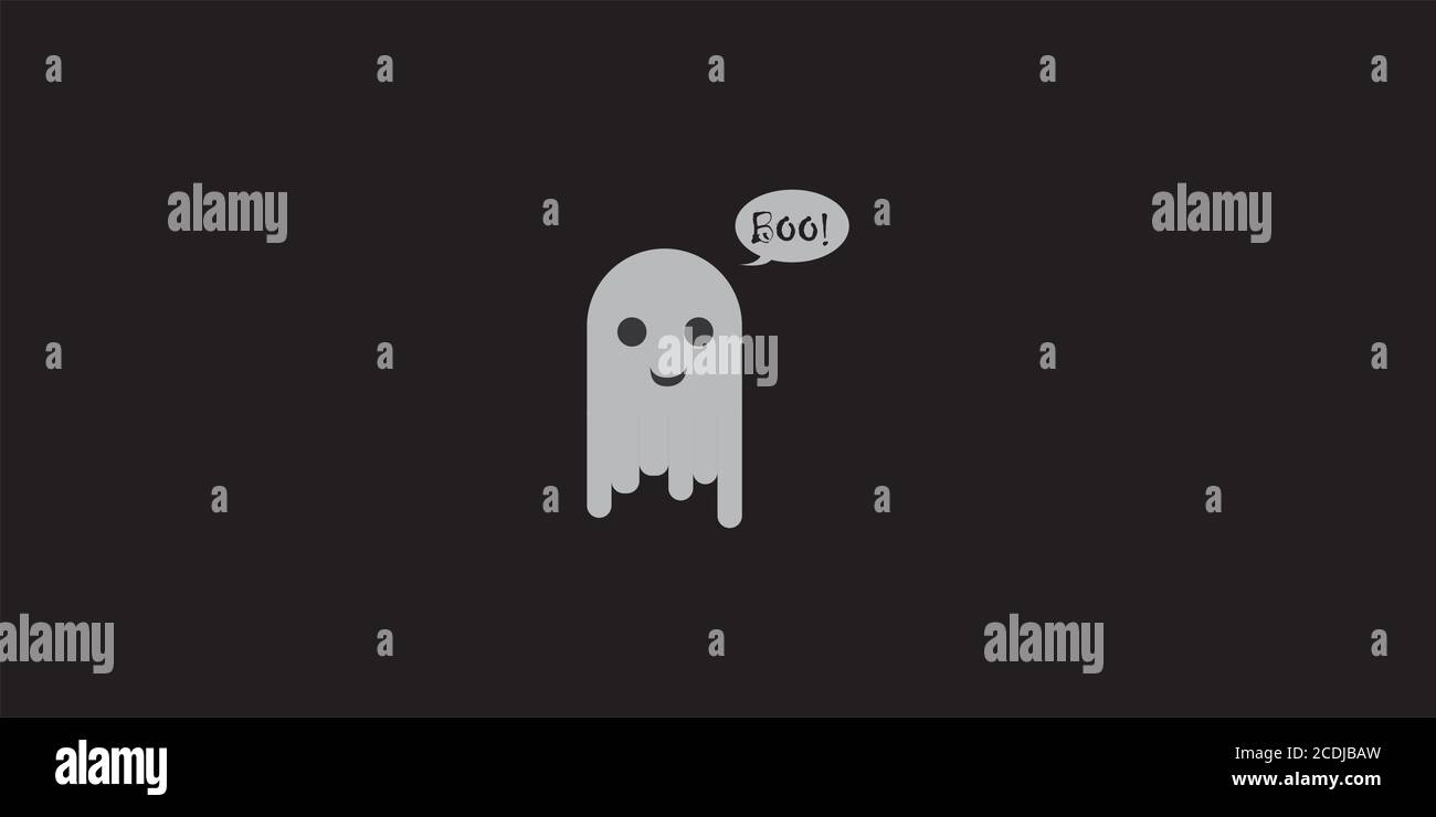 cute little ghost background wallpaper, vector illustration, flat style, Halloween themed Stock Vector
