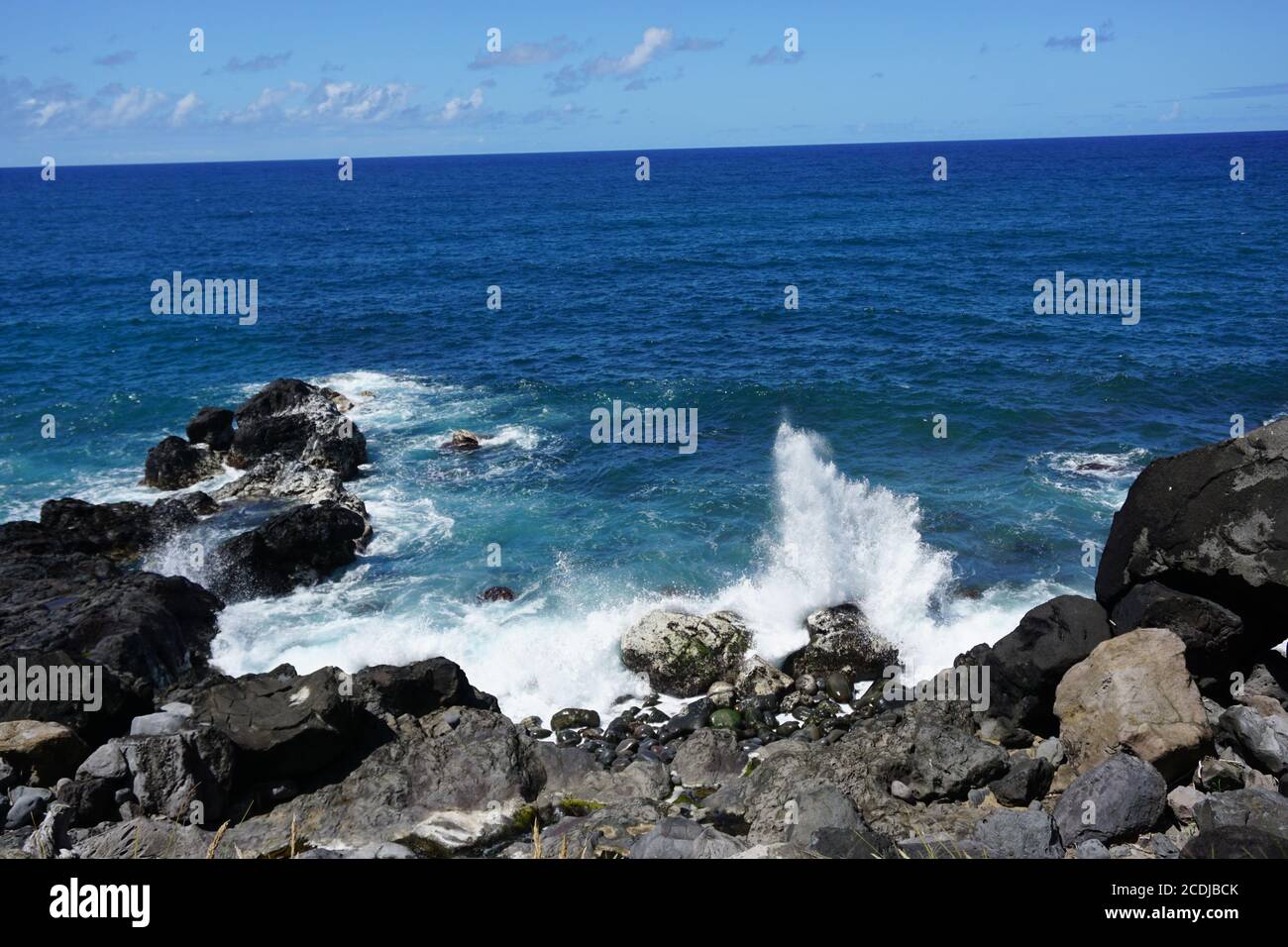 Coast of the Atlantic Ocean on the island Sao Miguel, Azores, Portugal, Europe Stock Photo