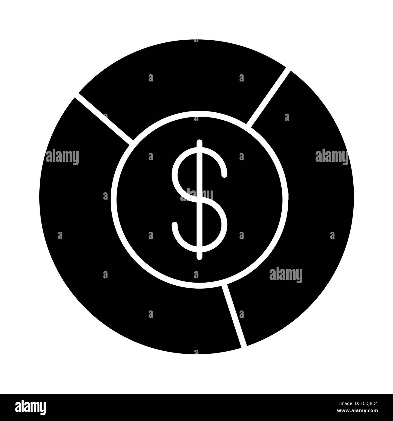 Pie Chart Banking Glyph Icon Stock Photo