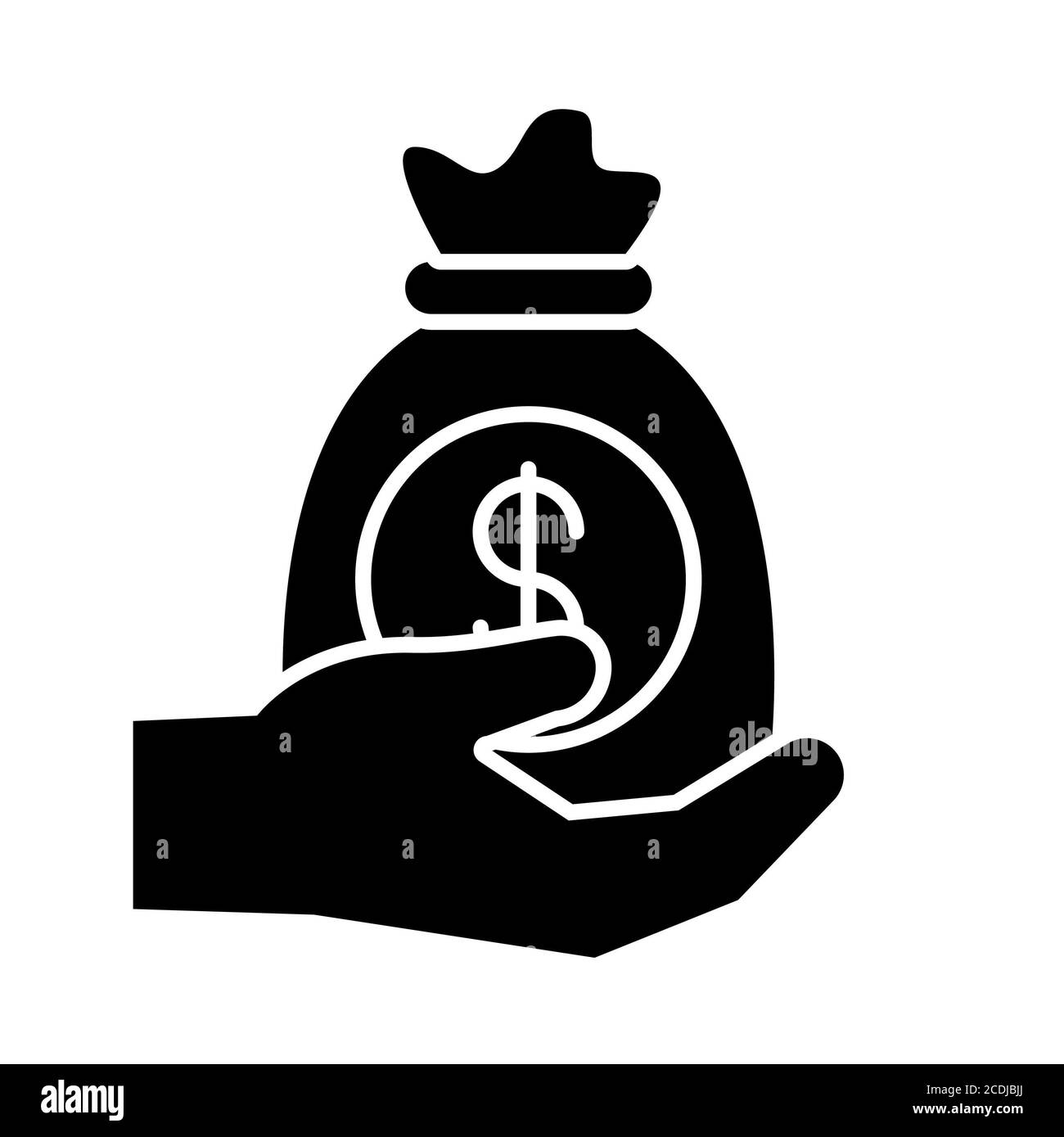 Money Bag Banking Glyph Icon Stock Photo