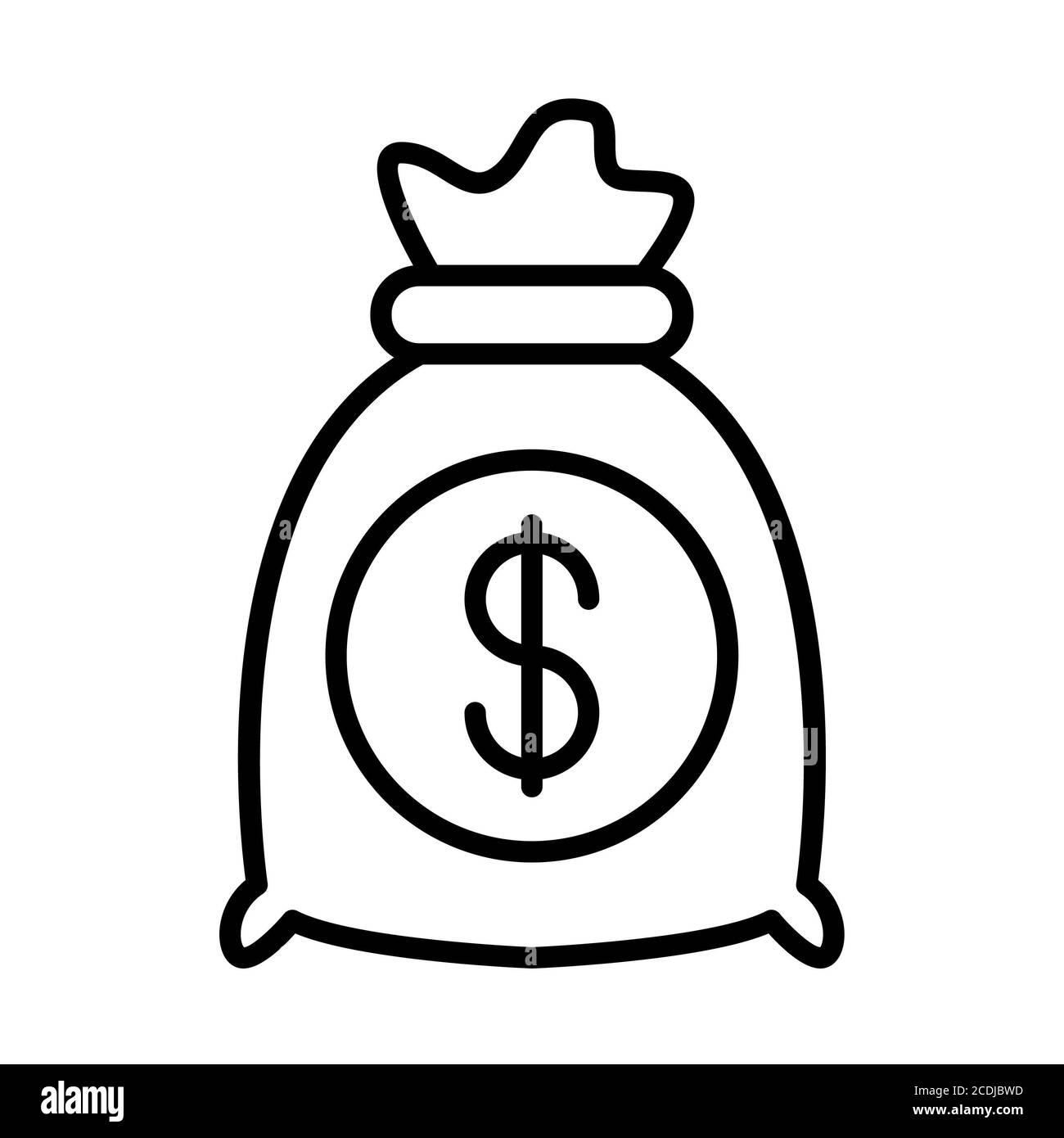 Money Bags Banking Line Icons Stock Photo