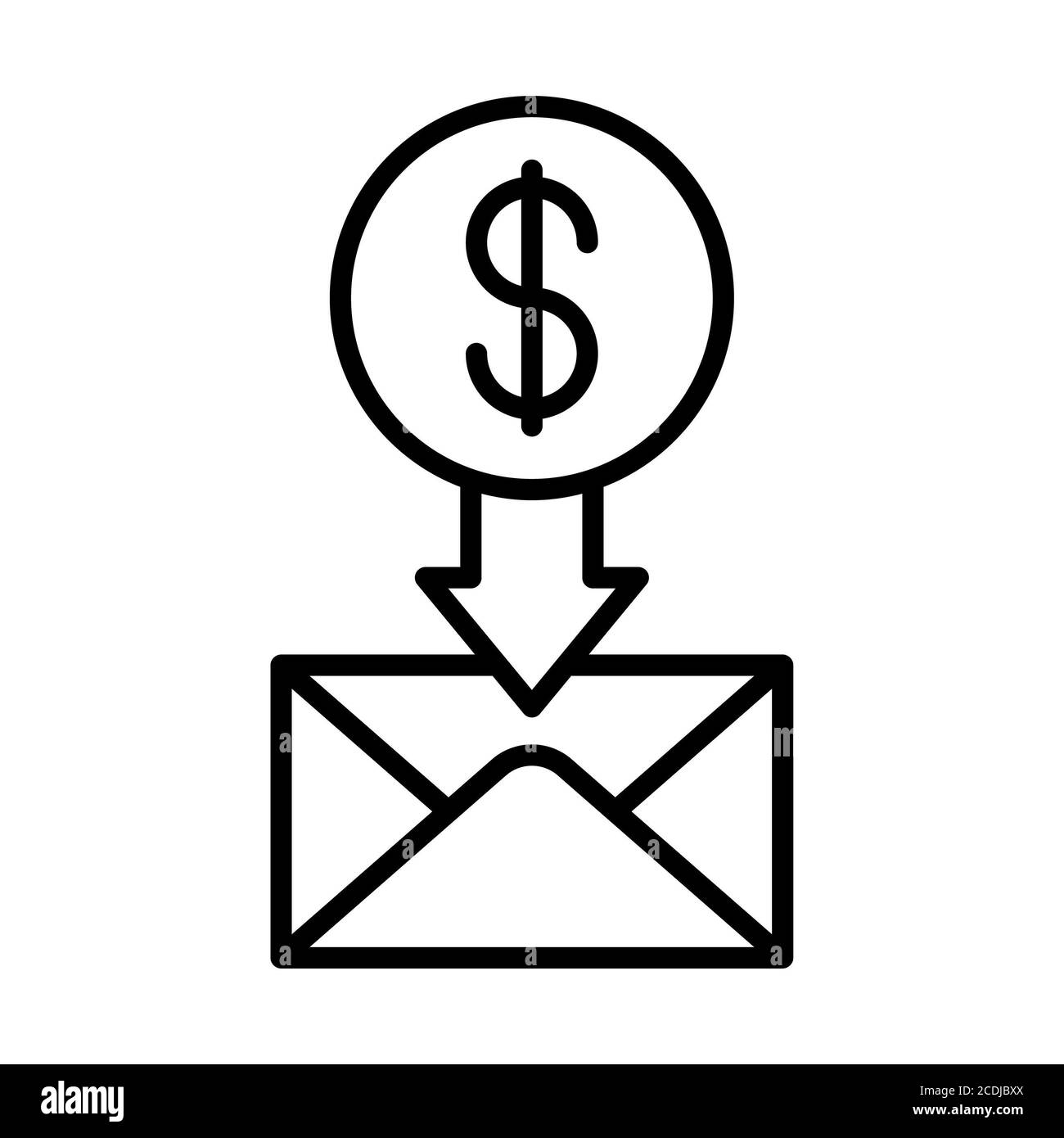 Send Money Banking Line Icons Stock Photo