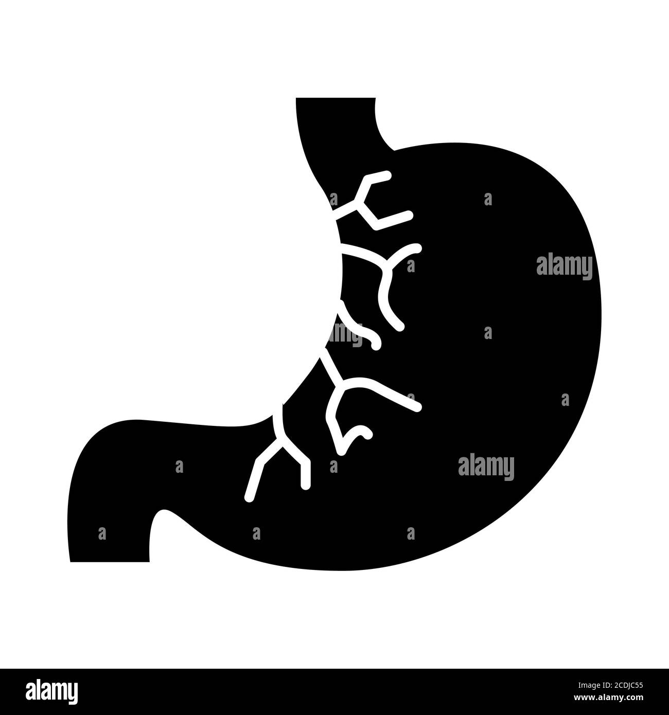 Stomach Anatomy Glyph Icons Stock Photo