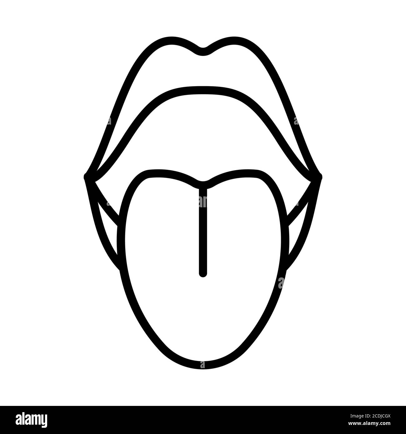 Mouth Anatomy Line Icon Stock Photo