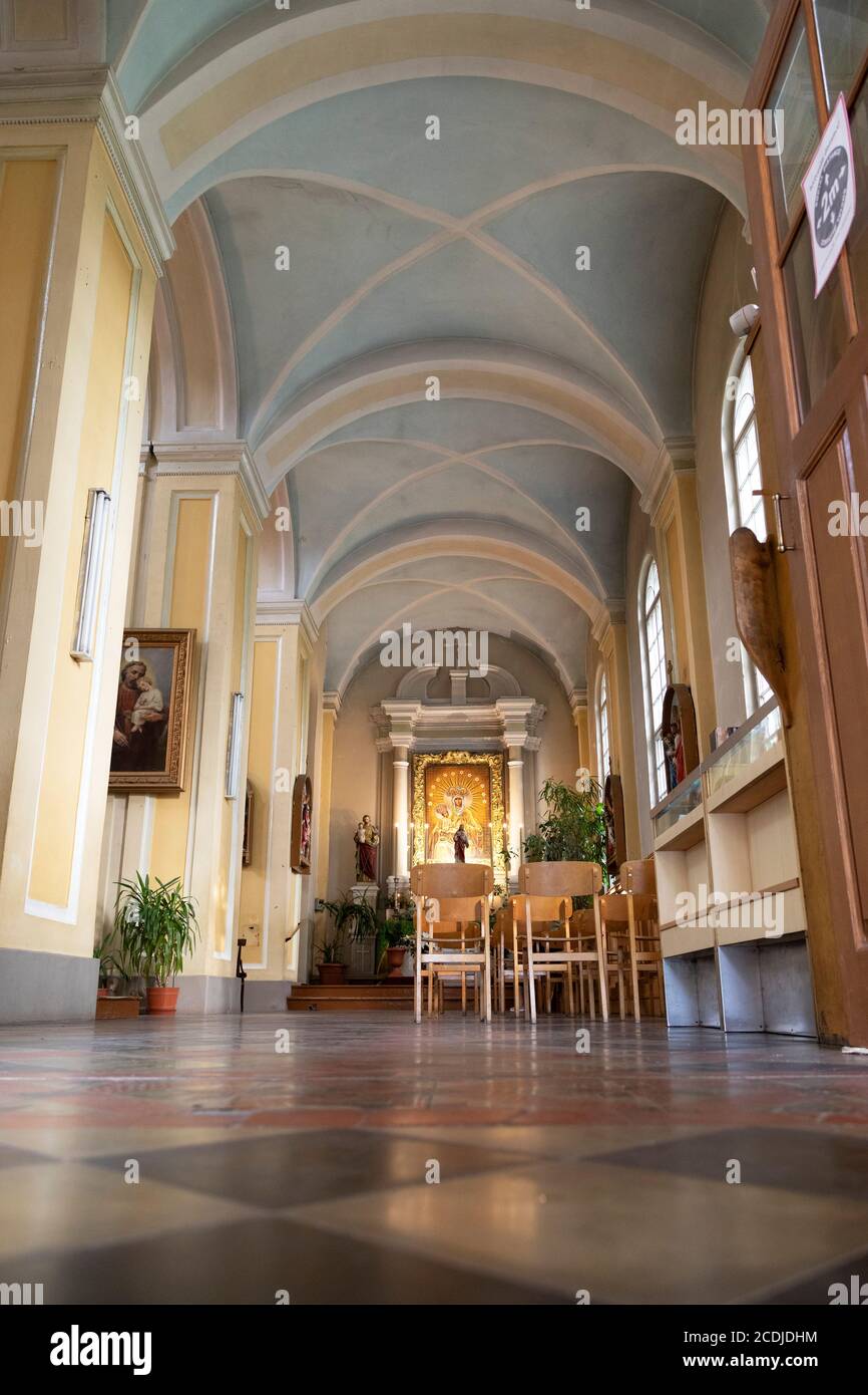 Chapel and Jesus statue at St. Peter's Church in Daugavpils, Latvia. The Roman Catholic place of worship is in the centre of Latvia's second city. Stock Photo