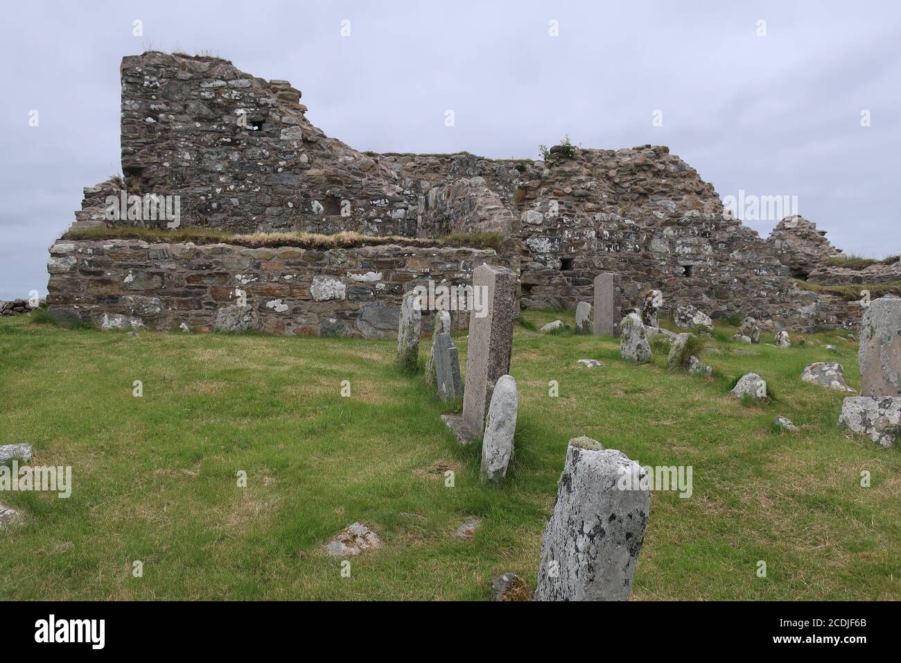 The ruins of Teampull na Trionaid. The Hebridean Way. Carinish. North ...