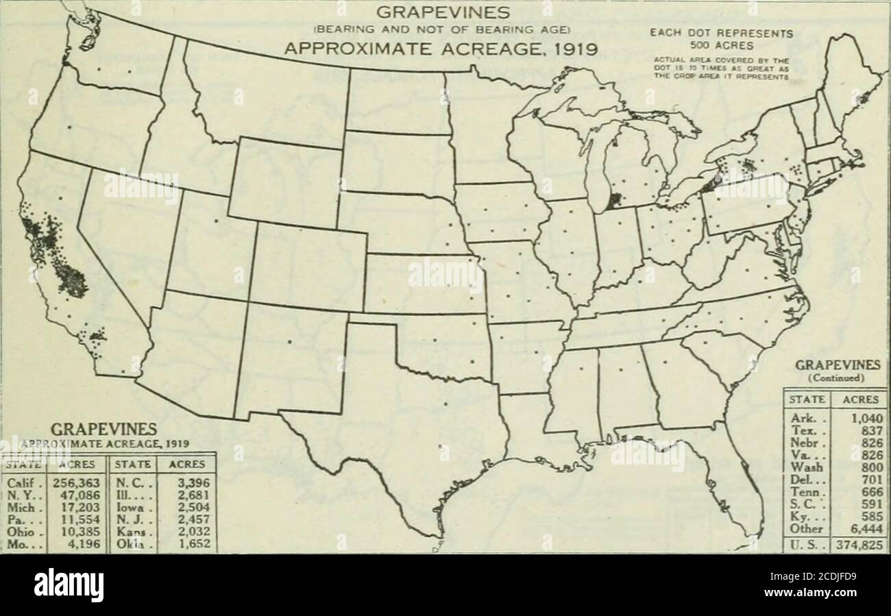 . Yearbook of agriculture . PLUM AND PRUNE TREES APPROXIMATI ACREAGE, 1919 STATE ACRES STATE ACRES C^f. 128.492 Mo... 6.162 Orej. 39,744 Idaho. S.809 Wiuh. 10.868 Ohio. 5.387 Pa ... 9.182 Mich. 4.776 N. Y.. 8.727 Iowa. 3.747 6.629 Ar.&lt; . 3,322 p-iG. 66.—Nearly half of the Nations acroage of plum and prune trees is in Cali-fornia, and nearly a third is in the fivo counties of Santa Clara, Sonoma, Placer, Napa,and Solano. One-twelftb more is in Marion, Polk, and Yamhill counties, Oreg. Theseeight counties produced 51 per cent of the total crop in 1010, and 57 per cent of thecommercial crop. A Stock Photo