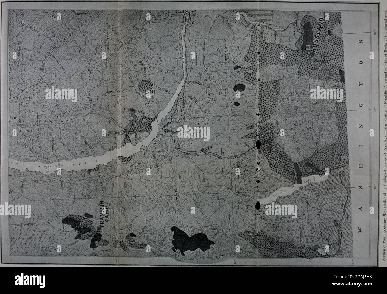 . Transactions . sh Columbia, not only in Boundary and Franklin,but in other districts as well, and will, no doubt, be recorded froma great many localities. From descriptions of copper and magnetite deposits in theSimilkameen, Kamloops and the coast, it w^ould appear to the^Titer that examples occur in these localities. On the outskirtsof the Rossland Camp the same type occurs, and transitionaltypes to ordinary lodes and veins are widely distributed. It has not been absolutely determined for Franklin Campwhat intrusive rock has been responsible for the metamorphismand mineralization. The poss Stock Photo