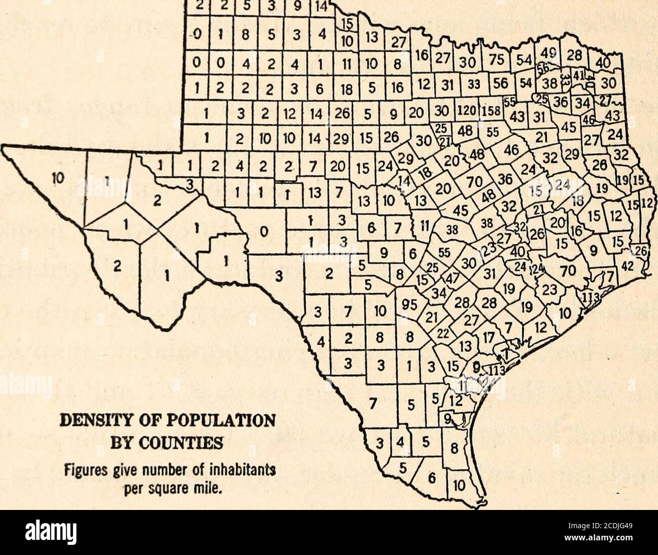 . Book of Texas . the population map in connection with