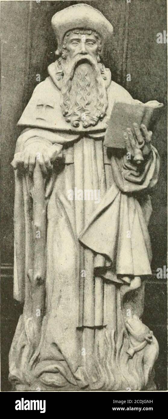 Revue de l'art chrétien . Ecce Homo, cathédrale de Meaiix. XVI siècle.  sentent la statue, la tète et le donateur agenouillé,vêtu dun surplis et  laumusse au bras. X. B. DE M. S.