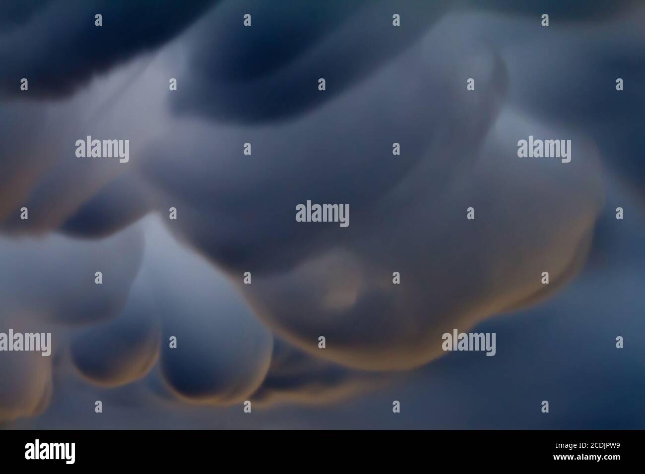 very strange clouds: mamma type Stock Photo