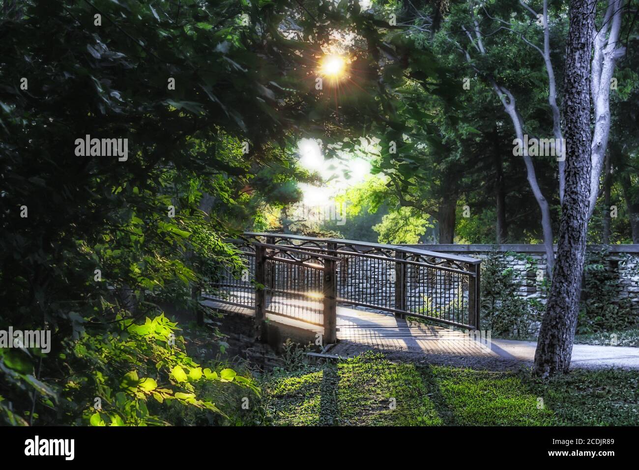 Path over Minnehaha Creek at Lake Nokomis in Minneapolis Minnesota Stock Photo