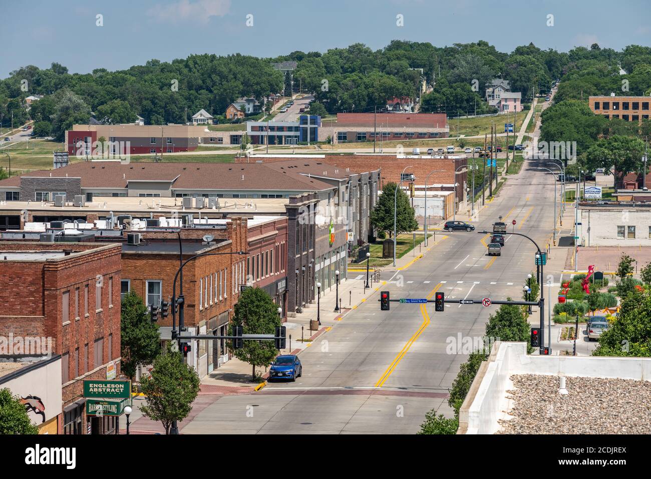 Aerial view of downtown Sioux City Stock Photo