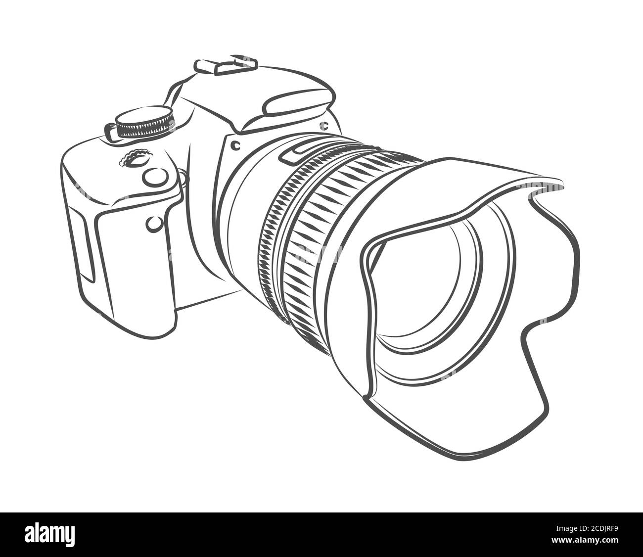 Monochrome sketch of video security camera lens Vector Image
