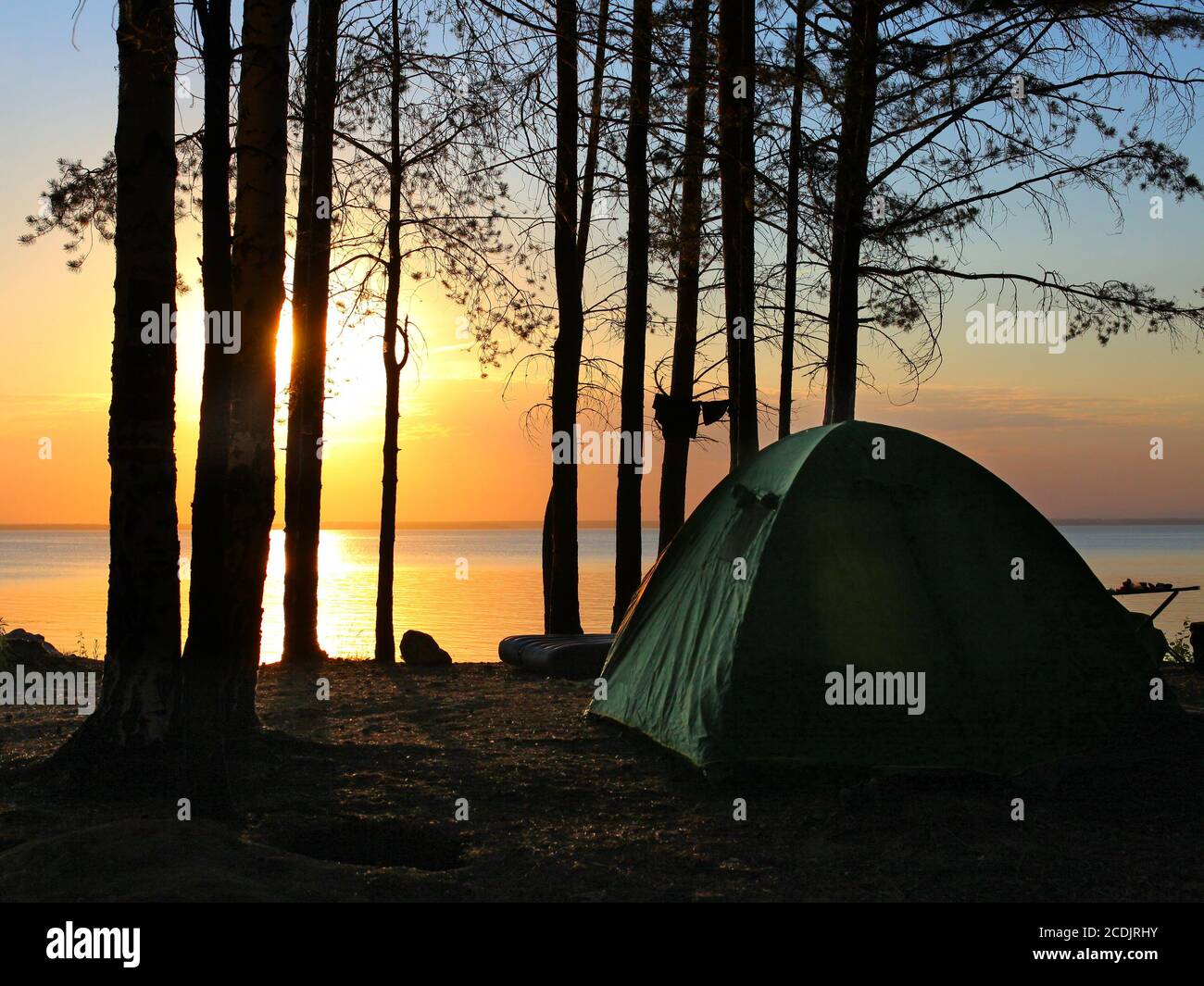 tent in the forest Stock Photo - Alamy