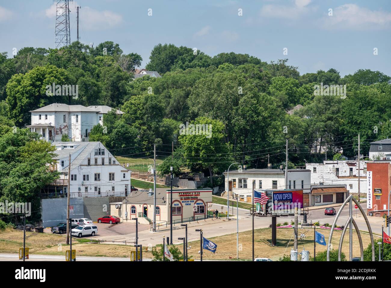 Aerial view of downtown Sioux City Stock Photo
