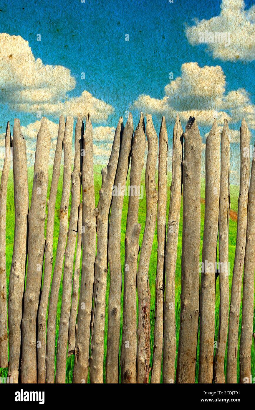old photo with fence Stock Photo - Alamy