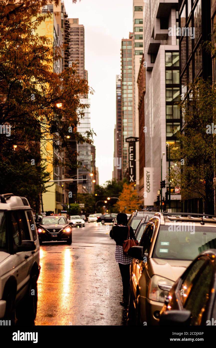 Rainy city street hi-res stock photography and images - Alamy