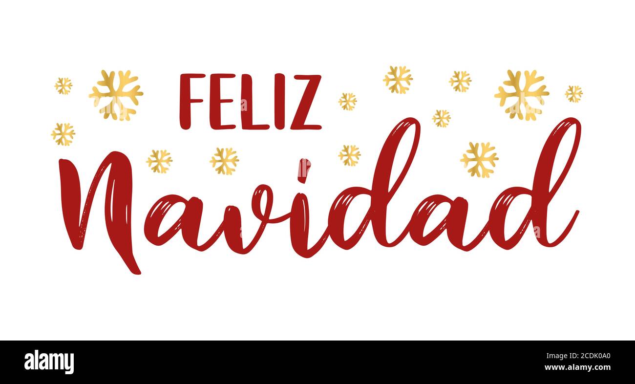 Feliz Navidad quote in Spanish as logo or header. Translated Merry  Christmas. Celebration Lettering for poster, card, invitation Stock Vector  Image & Art - Alamy
