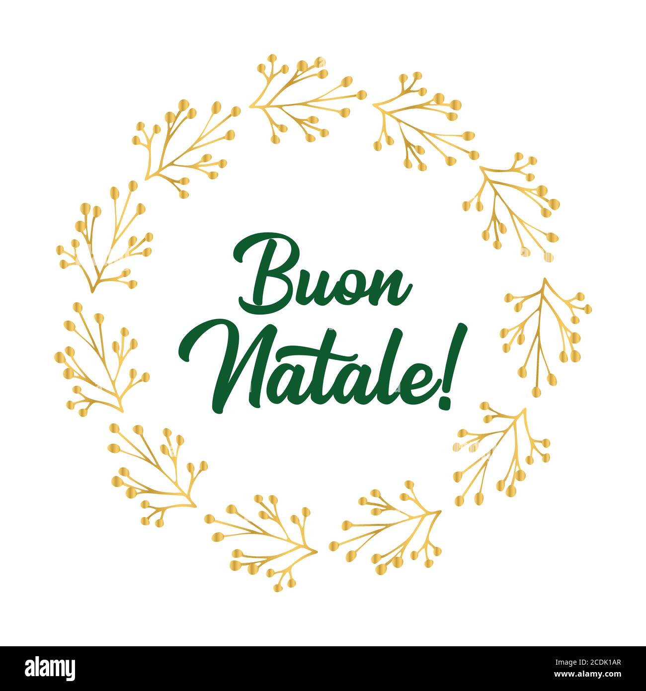 Logo Buon Natale.Buon Natale Quote In Italian With Wreath As Logo Or Header Translated Merry Christmas Celebration Lettering For Poster Card Invitation Stock Vector Image Art Alamy
