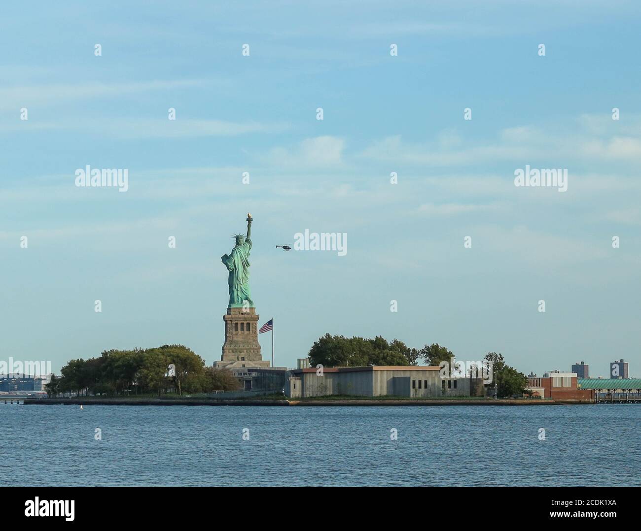 Statue of liberty as seen from New Jerseys, liberty state park Stock