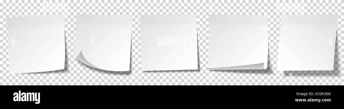 Realistic blank sticky notes. Sheets of note papers. Paper reminder ...