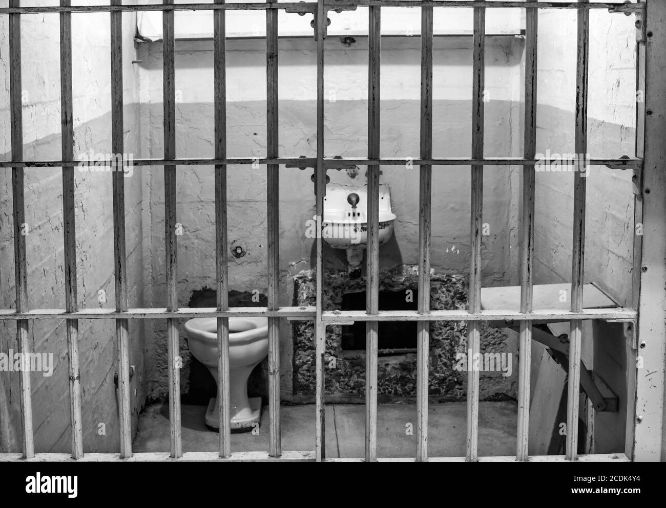Prison Cell at Alcatraz Island Cell Block A Stock Photo
