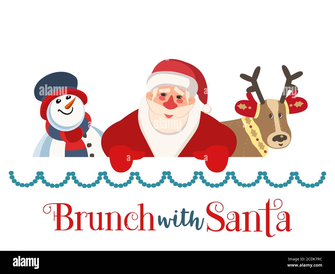Brunch with Santa Fancy Holiday vector flat icon Stock Vector