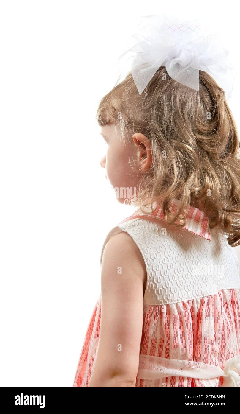 Rear View a Little Girl Stock Photo - Alamy