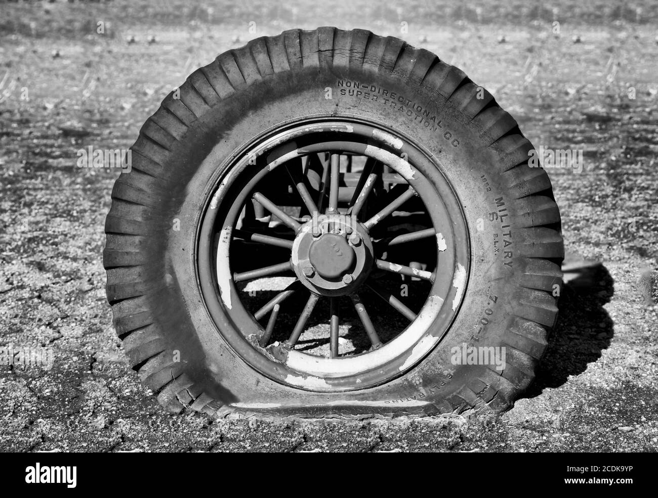 Sunken Military Tire Stock Photo
