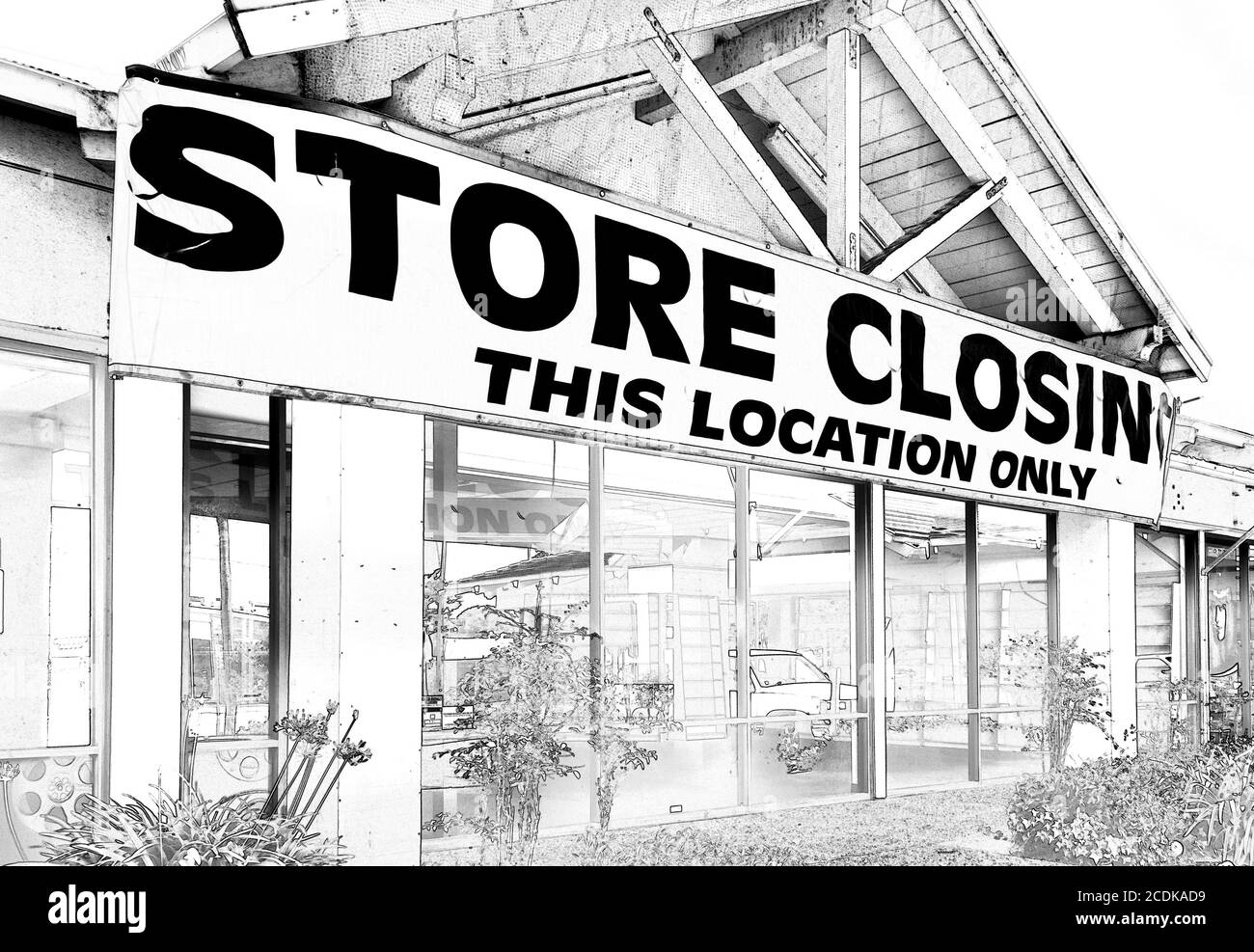Store Closing in Black and White Stock Photo Alamy