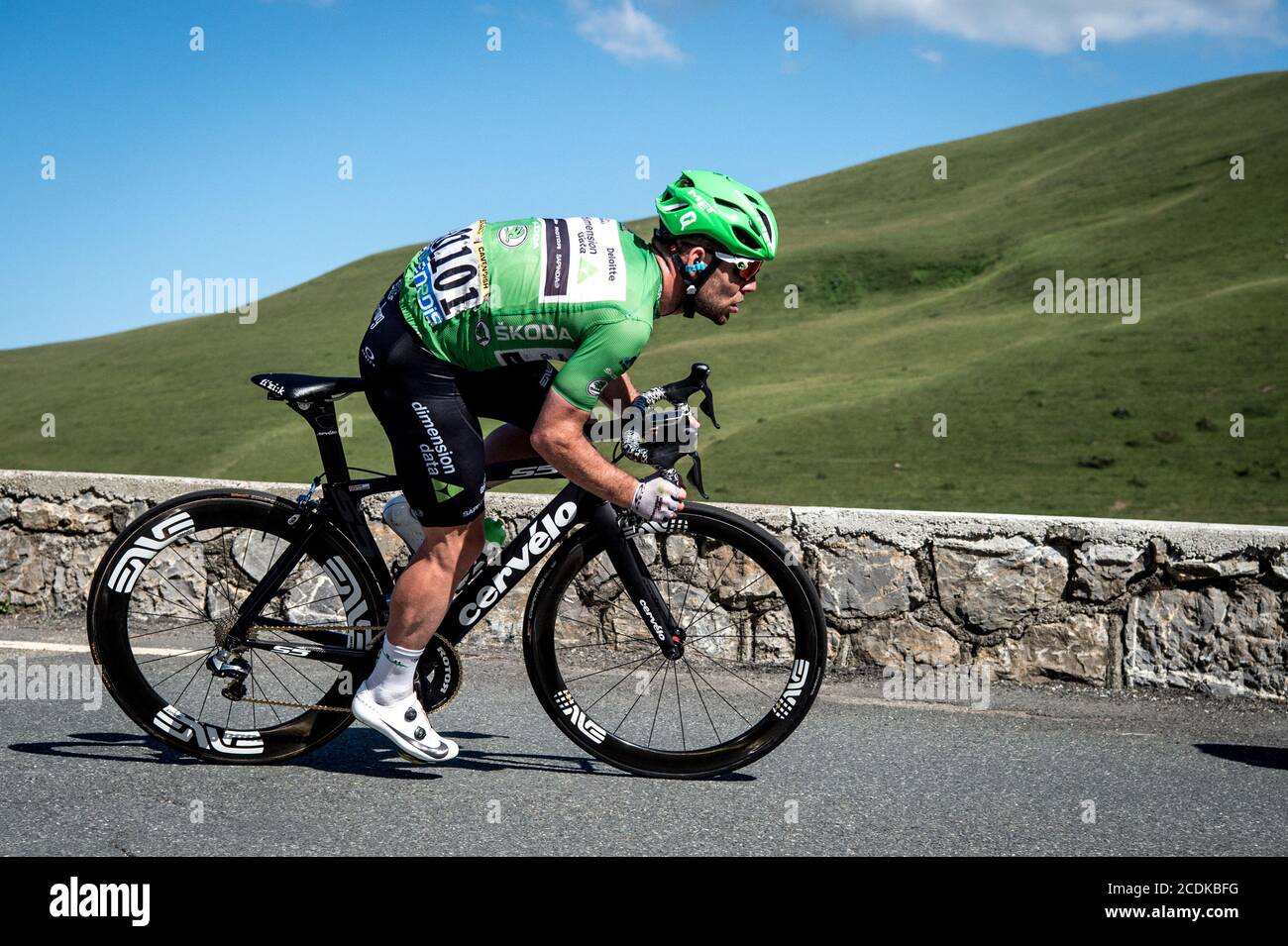 2016 Tour De France Stage 8. Pau to Bagnères-de-Luchon. Mark Cavendish. Stock Photo