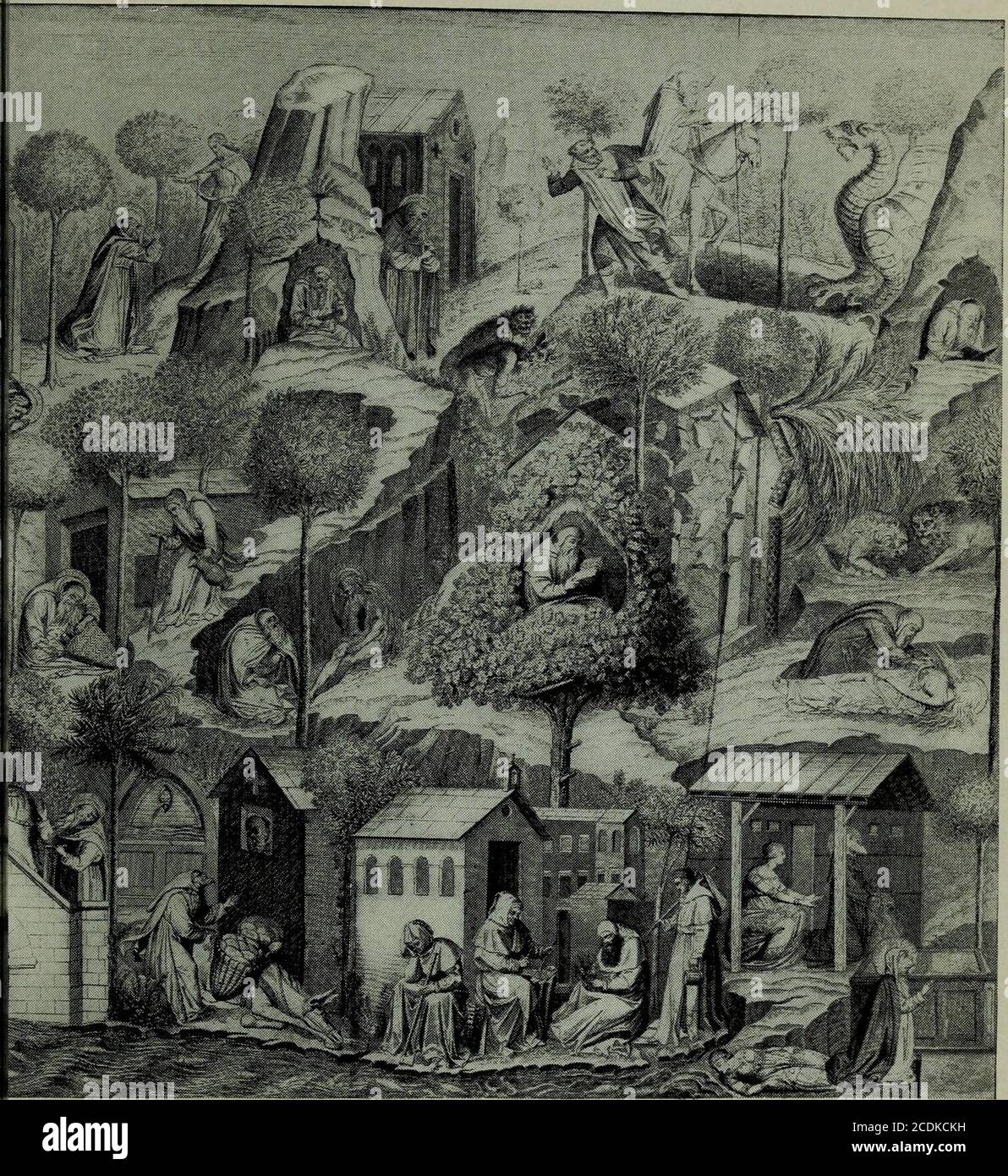 Sacred And Legendary Art Hermits Of The Iert Lorenzetti St Marina 741 In The Centre Of The Picture Is A Hermit Looking Down Upona Skull Which He Is Touching With