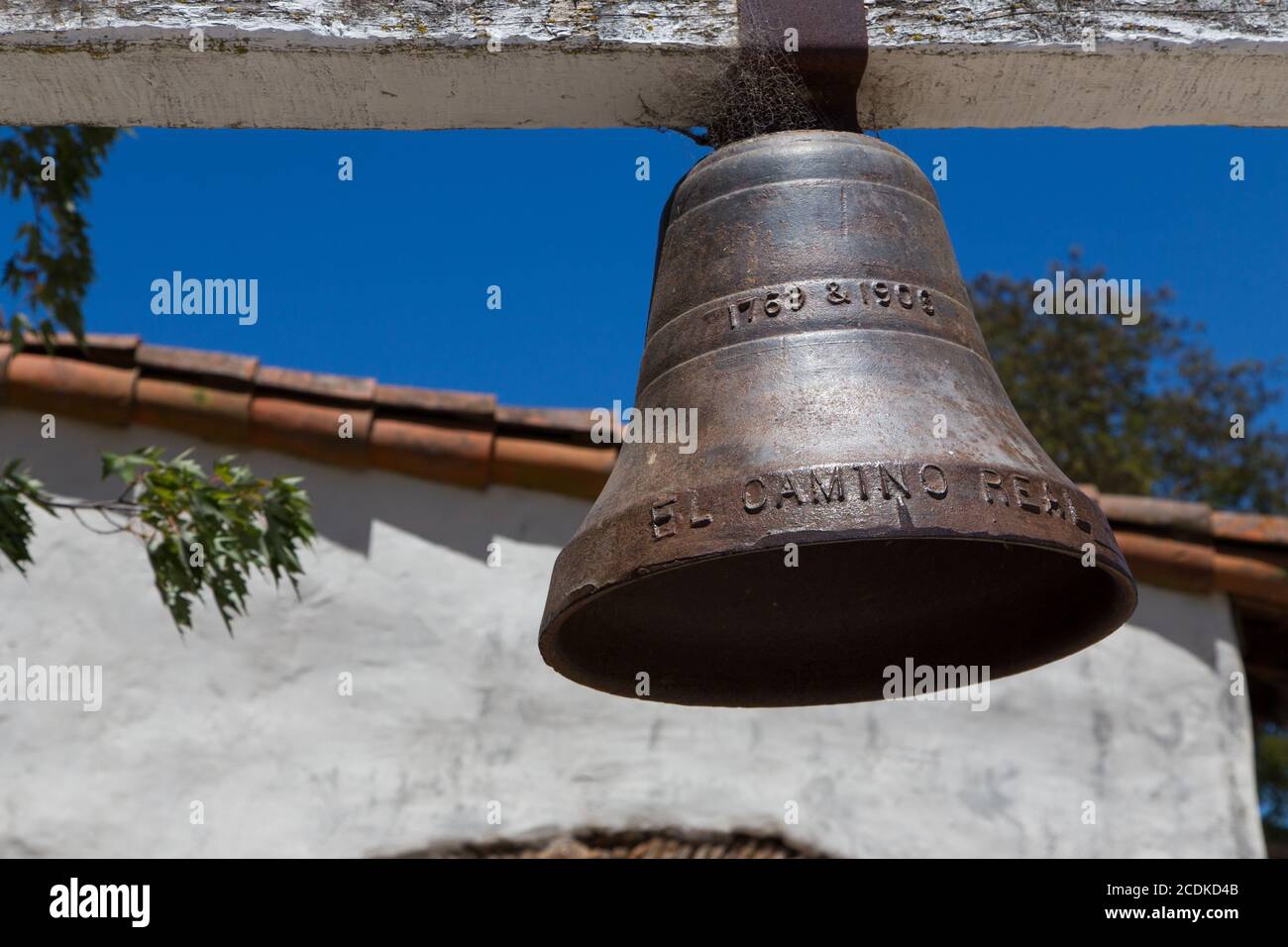 Mission Bell on Mission Trail Stock Photo