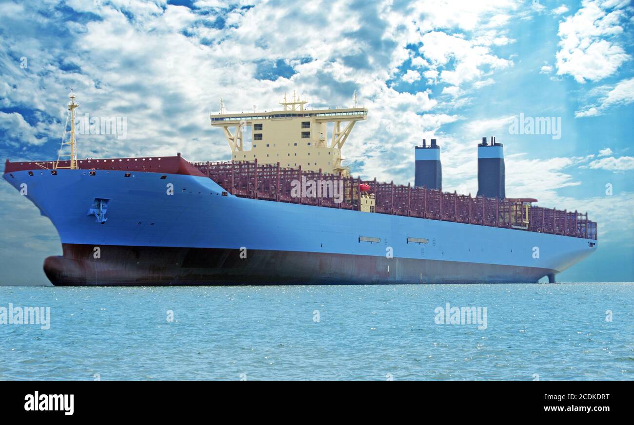 empty cargo ship Stock Photo Alamy