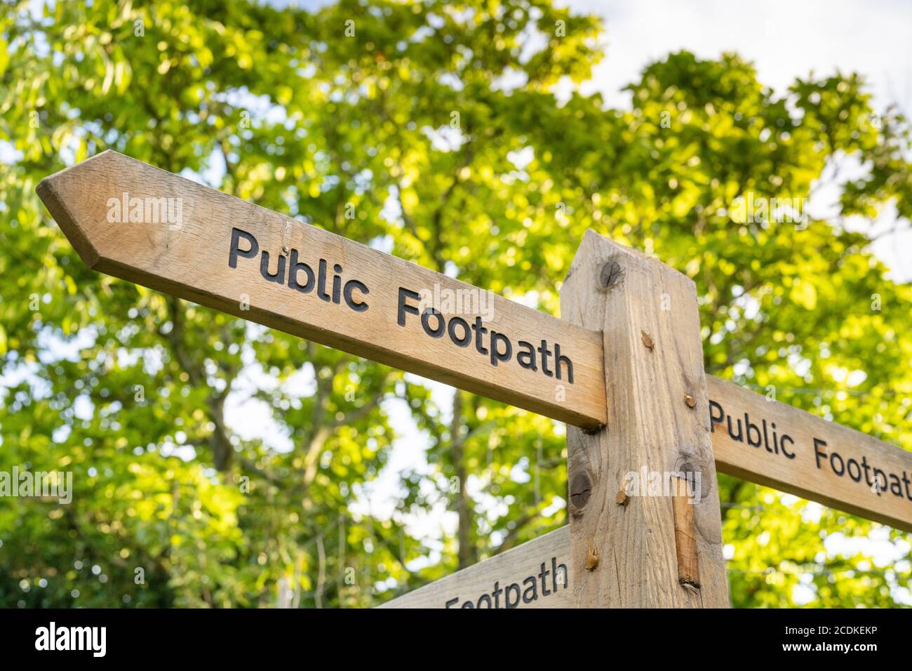 Public Footpath Sign in Surrey, England, UK Stock Photo