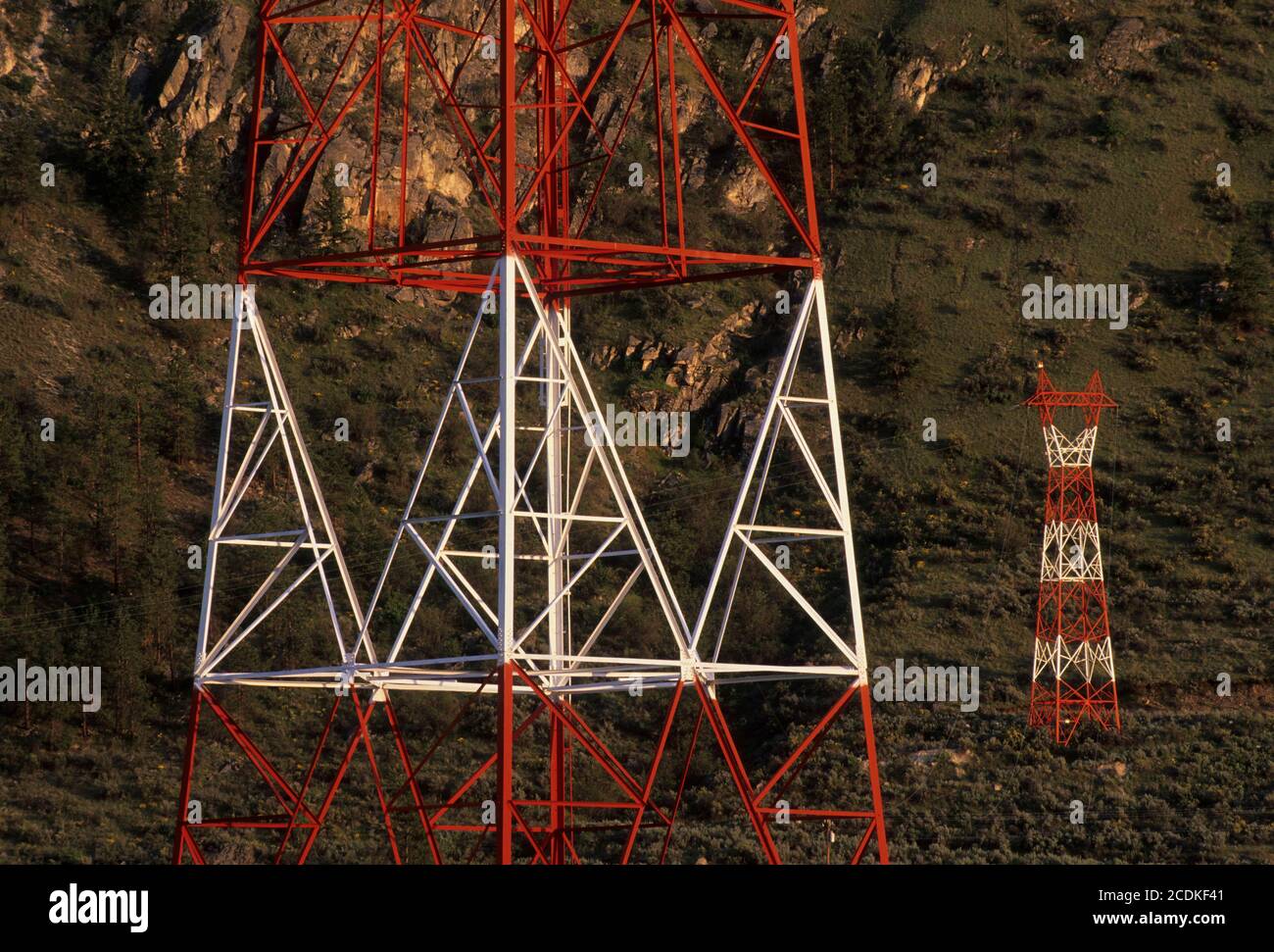 Utility poles, Columbia Cove Park, Brewster, Washington Stock Photo Alamy