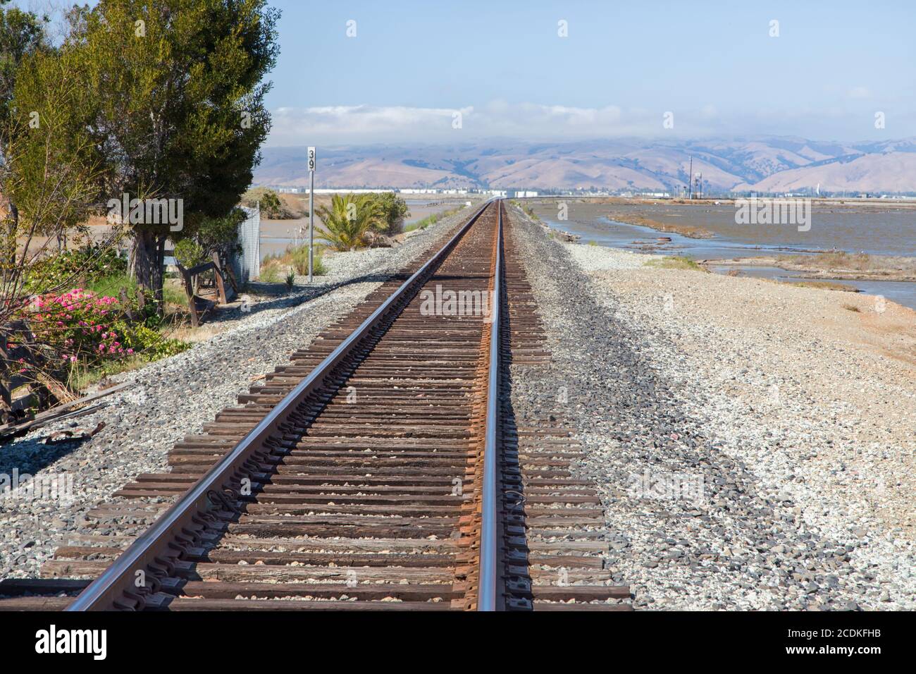 Railroad Tracks Fading into Distance Stock Photo Alamy