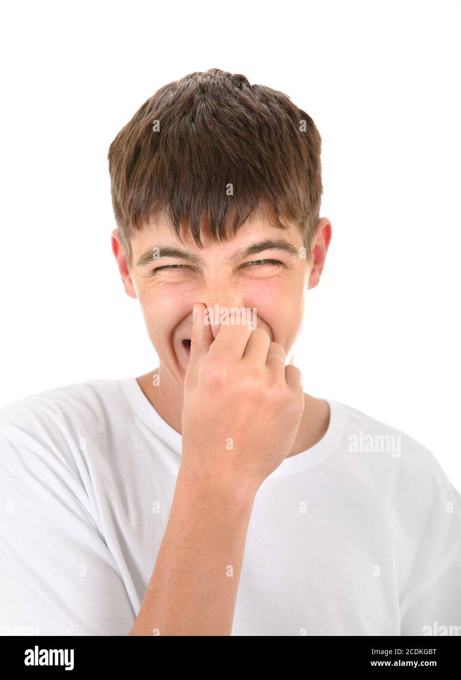 Teenager with Closed Nose Stock Photo