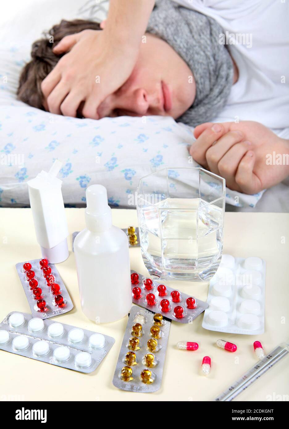 Diseased Young Man Stock Photo