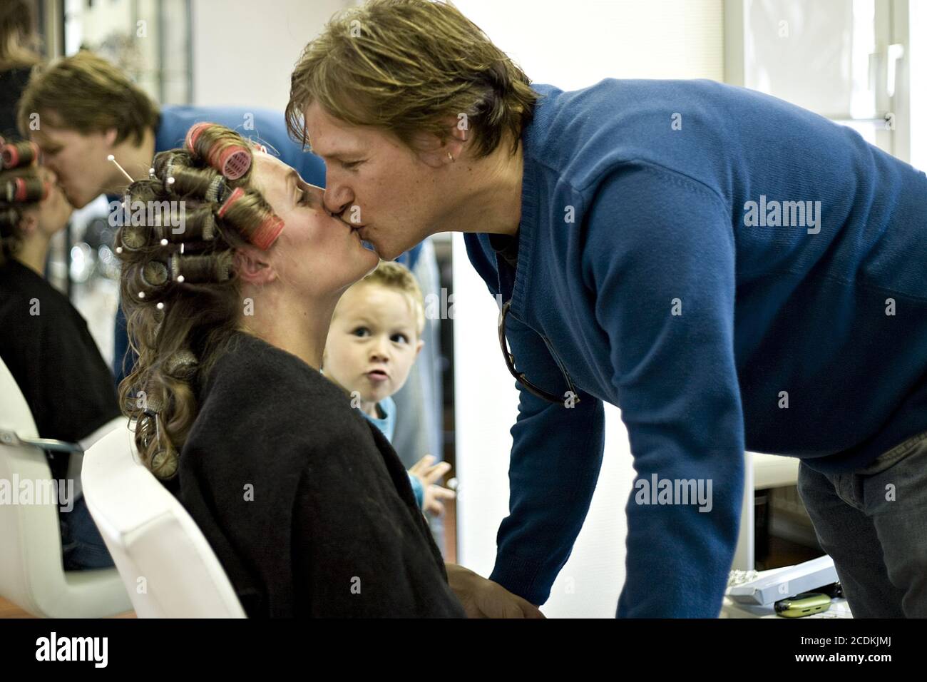 Secret kiss Stock Photo