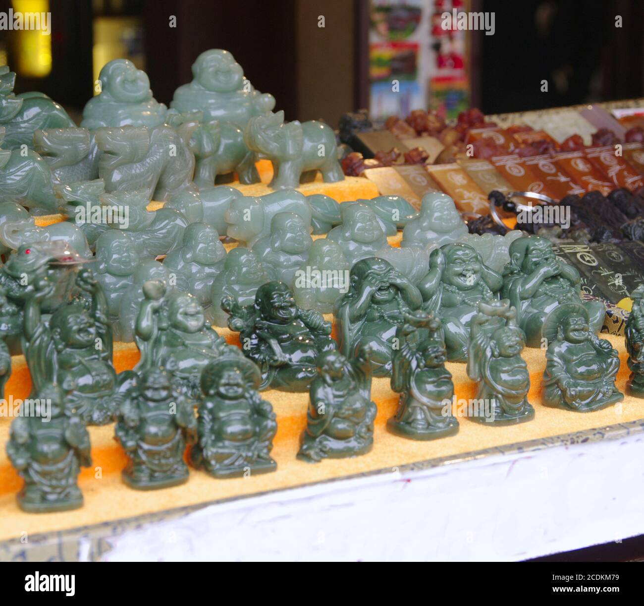 jade figurines Buddhas Stock Photo Alamy