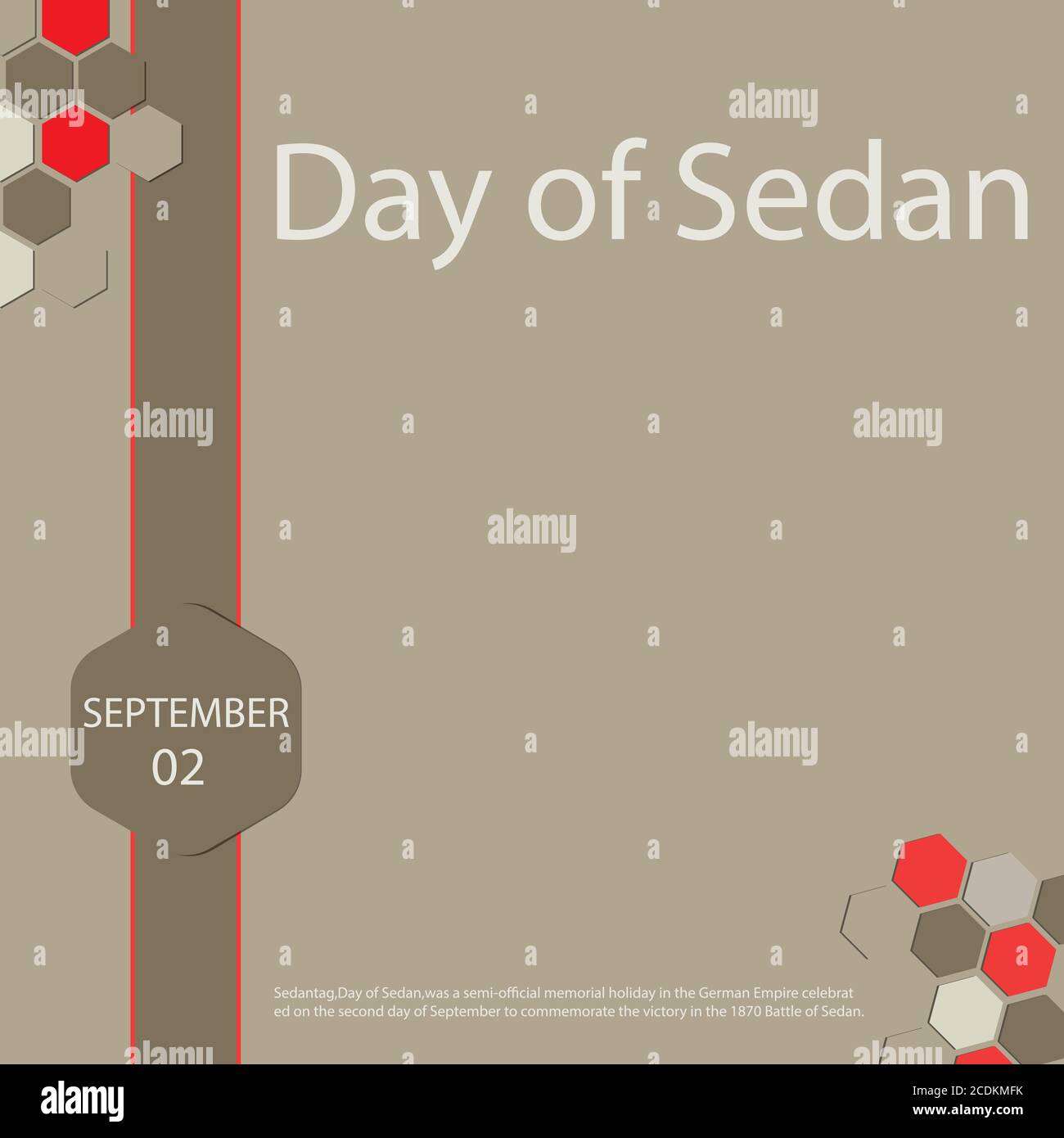 Sedantag,Day of Sedan,was a semi-official memorial holiday in the German Empire celebrated on the second day of September to commemorate the victory i Stock Vector