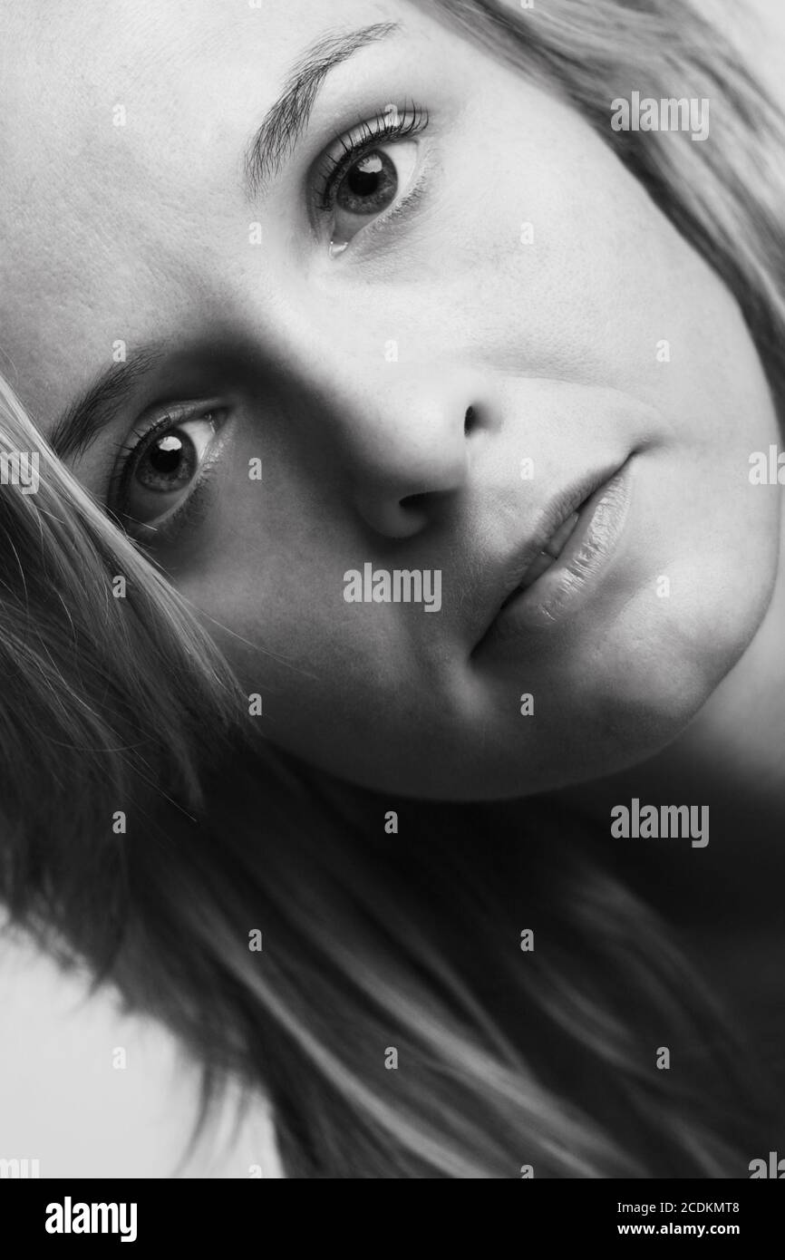 Black and white beauty portrait Stock Photo - Alamy