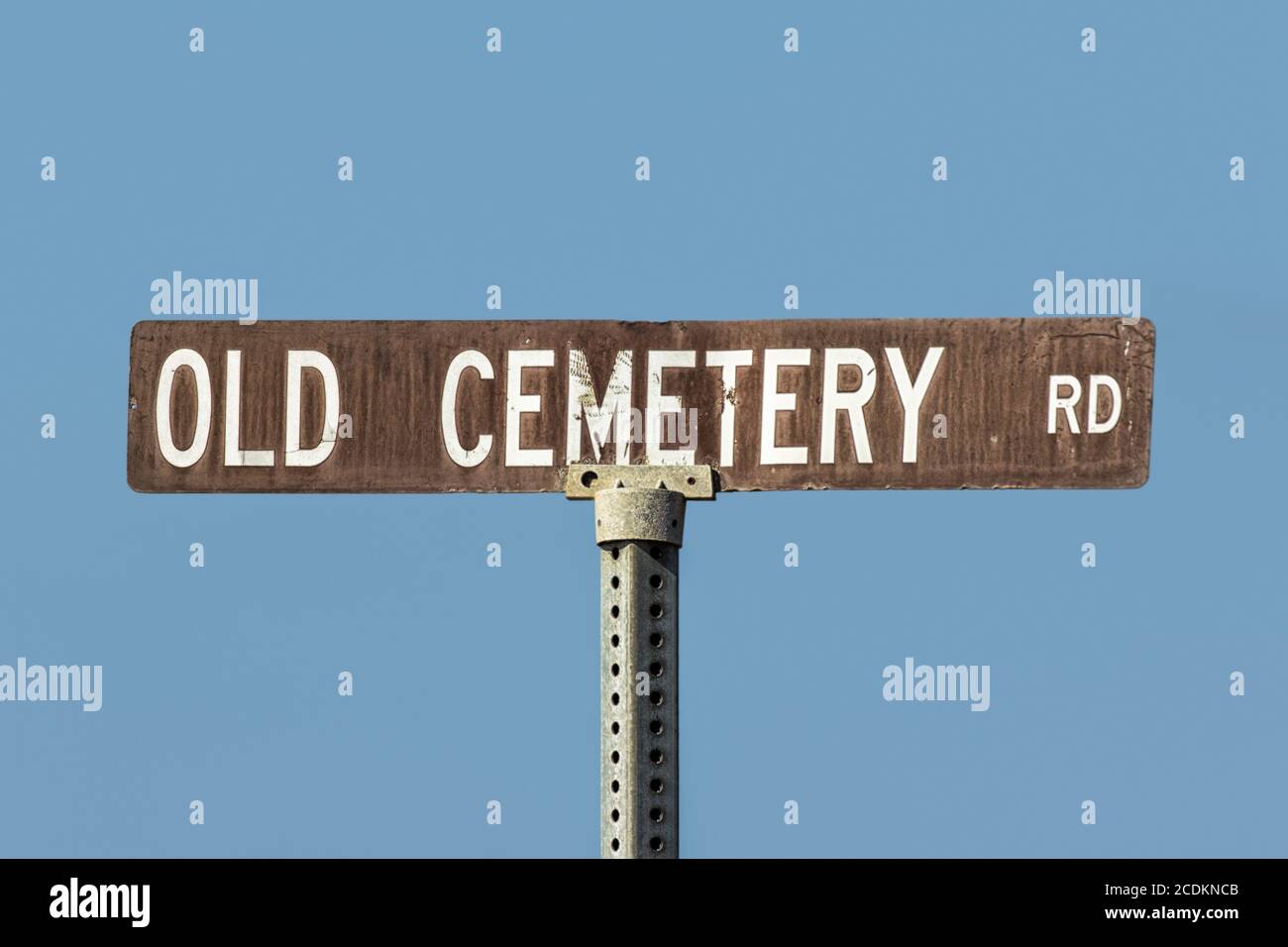 Old Cemetery Road Sign Stock Photo Alamy