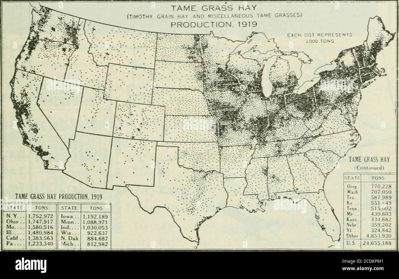 Yearbook Of Agriculture A A V A R Wild Hay 1 Wild Hay Production 1919 Lt U Ic Onlinuedl State Tons C Ij Mo Ncvarkm B N R 111 Oll A 185 874 146 8 14 384