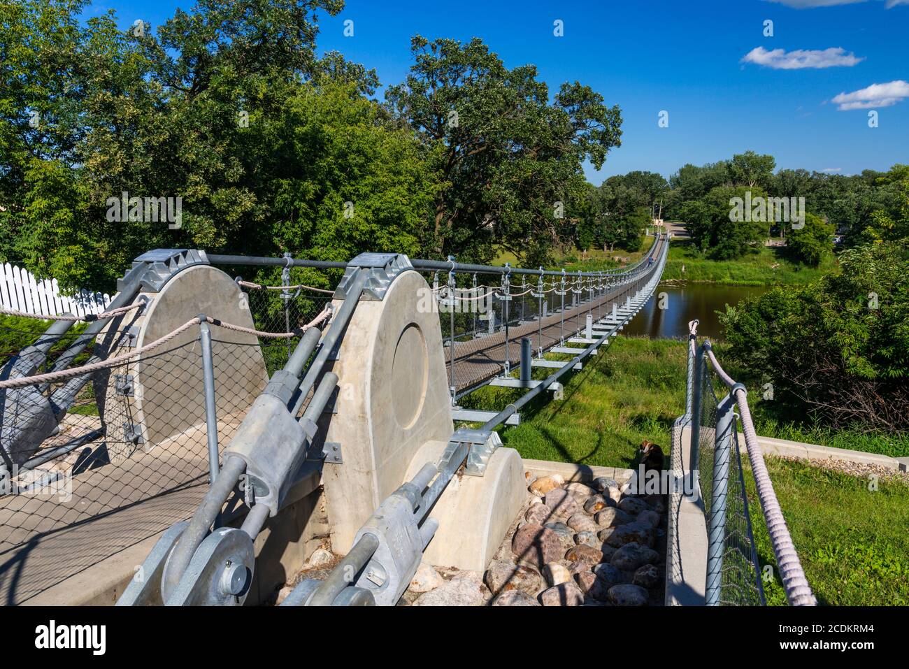 The famous swinging bridge at Souris, Manitoba, Canada Stock Photo Alamy