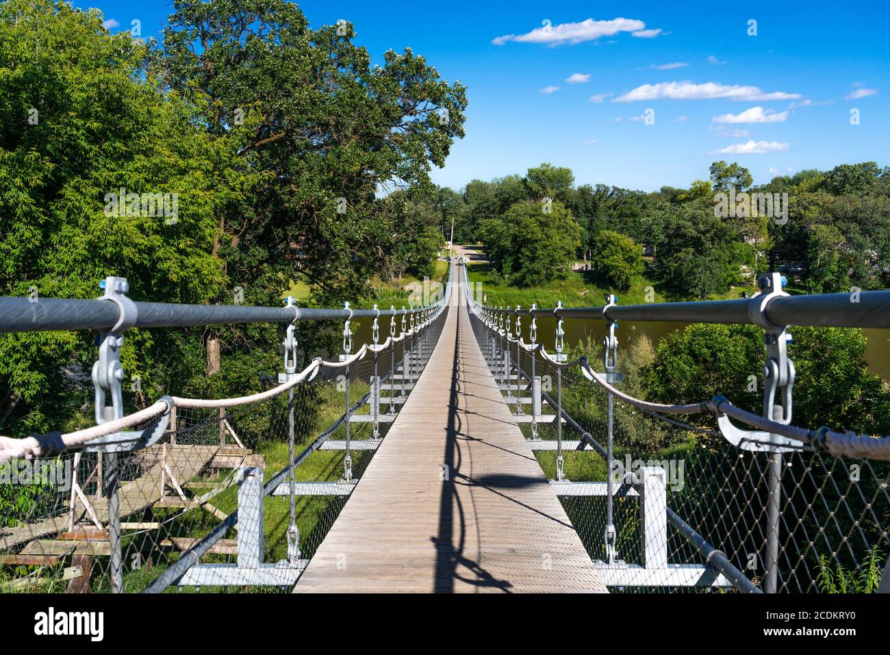 The famous swinging bridge at Souris, Manitoba, Canada Stock Photo Alamy